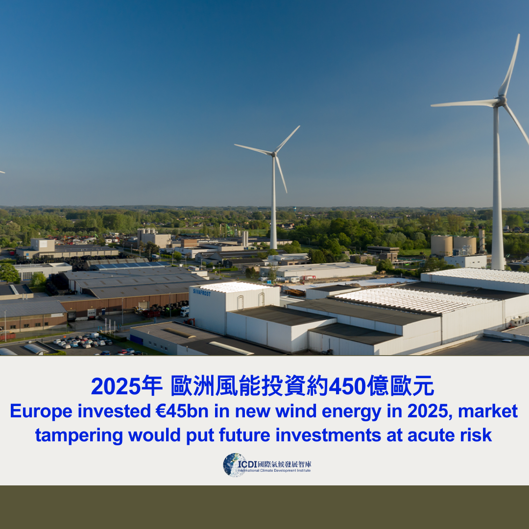 2025年 歐洲風能投資約450億歐元